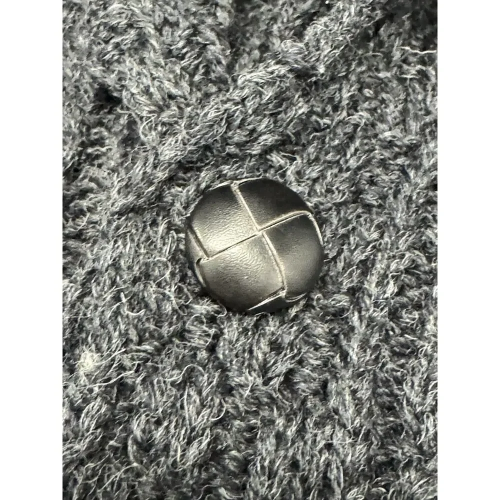 Aran Crafts Women's Gray Irish Wool Cable Knit Shawl Collar Cardigan Casual - Picture 3 of 7